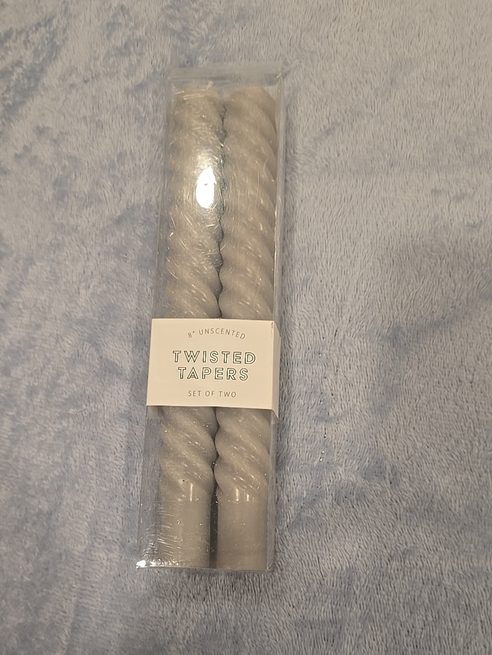 ❤️10/$13 New Target Gray Twisted Taper Candles - Set of 2